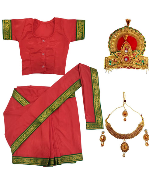 BookMyCostume Rani Sita for Girl Kids & Adult Fancy Dress Costume | Ramlila Dussehra Ramayana Mythology